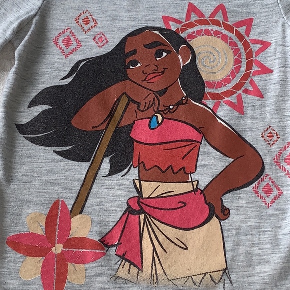 Disney Moana 4 Gray Long Sleeve T-shirt EUC - Picture 2 of 8